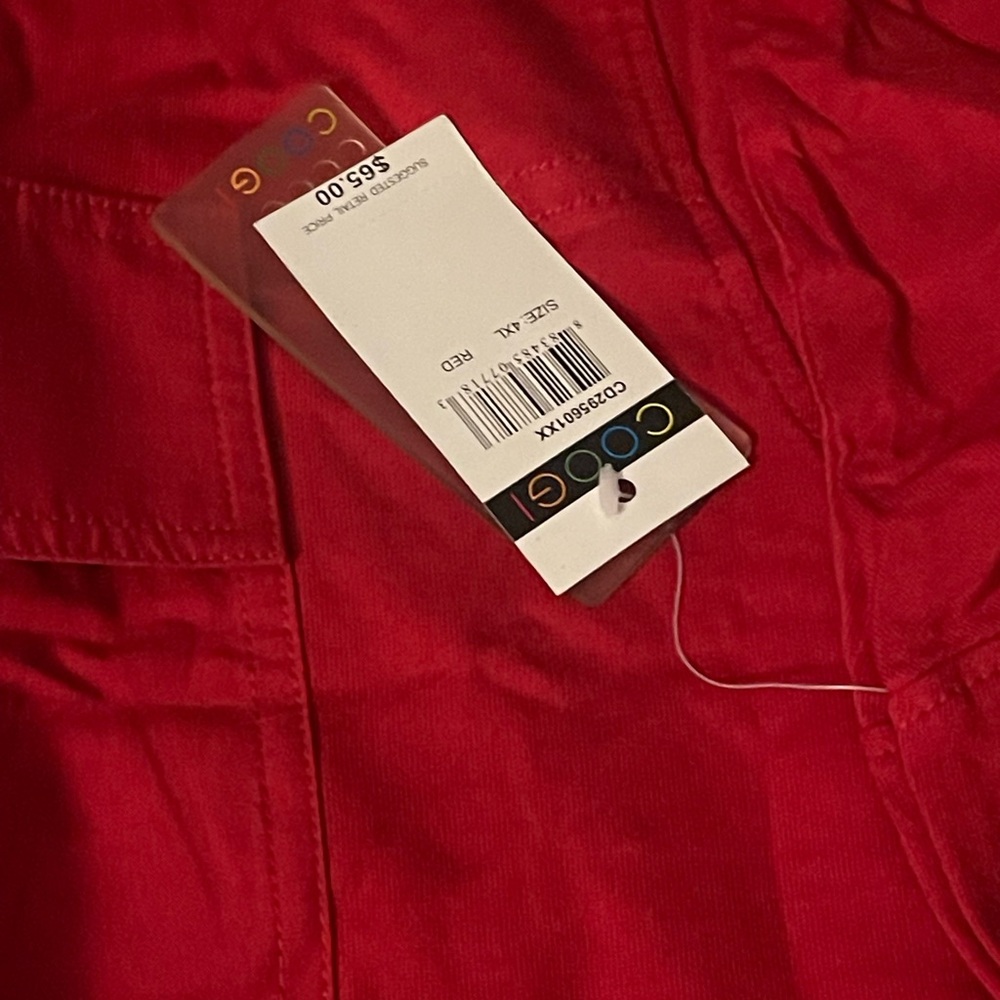 Men’s Coogi red tshirt with front pocket size 4xl - Picture 4 of 5